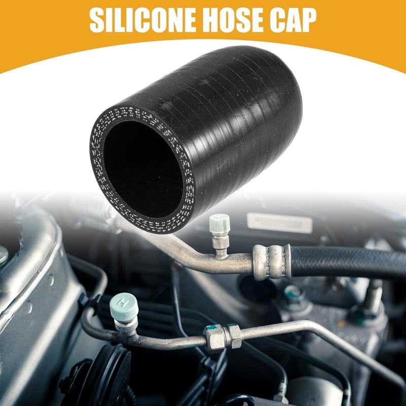 Partuto 1Pc 32mm 1.26" ID Universal Silicone Coolant Cap Intake Vacuum Hose End Plug - Car for Coolant Heater Bypass Vacuum Water Port - Silicone Black - Image 2